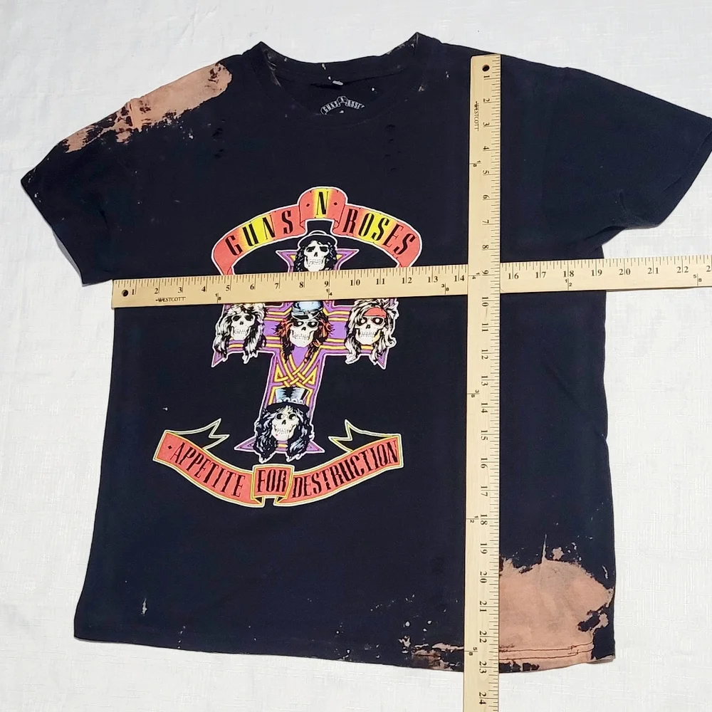 Authentic Guns N' Roses APPETITE FOR DESTRUCTION CROSS LOGO Distressed (Unisex) - Picture 11 of 12
